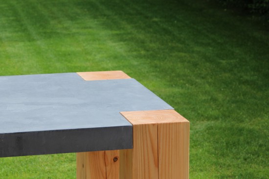 Stoere tafel beton detail